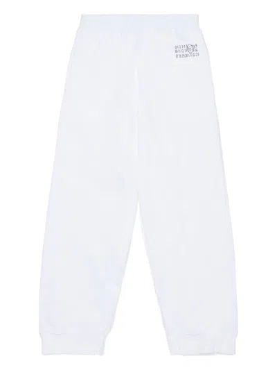 Mm6 Maison Margiela Kids' Printed Sweatpants In White