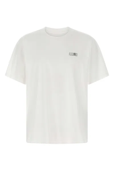Mm6 Maison Margiela Crew Neck Graphic Print Short Sleeves T-shirt In White