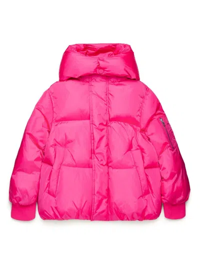 Mm6 Maison Margiela Kids' Puffer Jacket With Hood In Pink