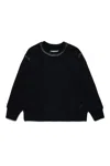Mm6 Maison Margiela Pullover In Felpa Con Spennellature Lucide In Black