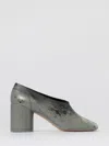 Mm6 Maison Margiela Stylish Block Heel Round Toe Pumps In Gray