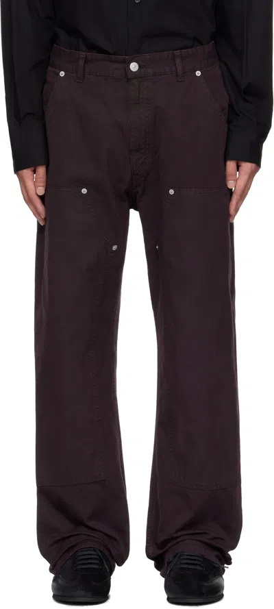 Mm6 Maison Margiela Workwear Trousers Dark Wine In Brown