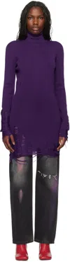 Mm6 Maison Margiela Purple Distressed Minidress In 382 Purple