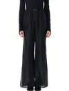 Mm6 Maison Margiela Relaxed Fit Silk Pants With Button Placket