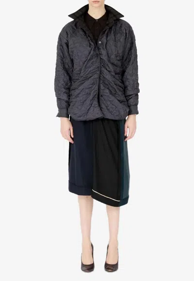 Mm6 Maison Margiela Quilted Long-sleeved Shirt In Gray