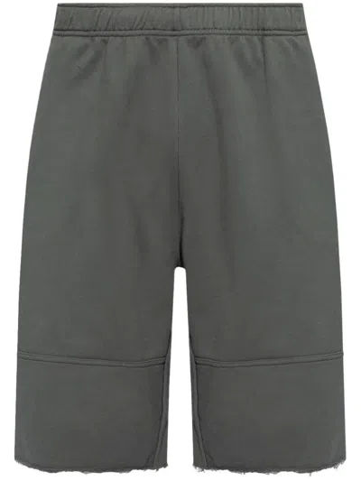 Mm6 Maison Margiela Raw-cut Cotton Bermuda Shorts In Grey