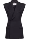 Mm6 Maison Margiela Gilet With Raw-edge Finish In Black