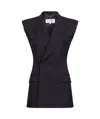 Mm6 Maison Margiela Gilet With Raw-edge Finish In Black