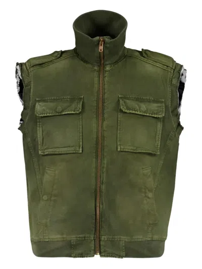 Mm6 Maison Margiela Raw-cut Gilet In Green