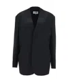 Mm6 Maison Margiela Raw-cut Single-breasted Blazer In Black