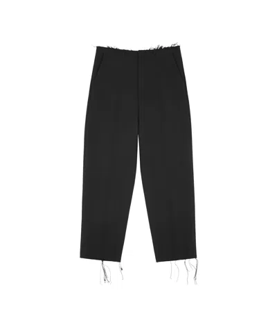 Mm6 Maison Margiela Raw-cut Tailored Trousers In Black