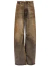 Mm6 Maison Margiela Washed High Rise Boyfriend Jeans In Brown
