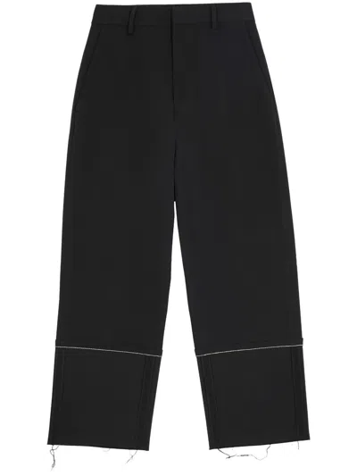 Mm6 Maison Margiela Hose Mit Breiter Krempe In Black