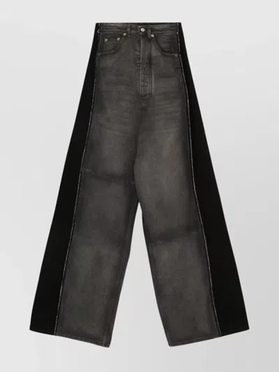 Mm6 Maison Margiela Raw Edges Wide-leg Denim Trousers In Brown