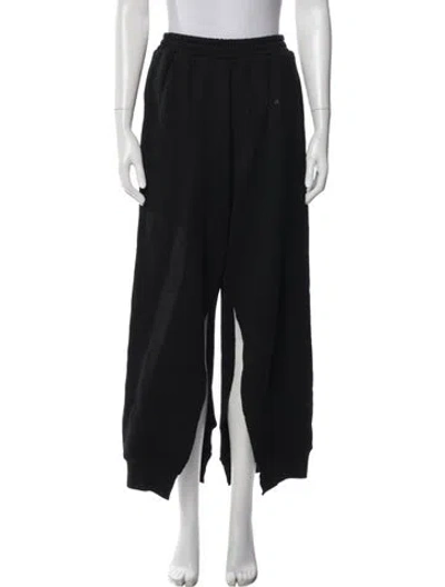 Pre-owned Mm6 Maison Margiela Raw-edge Trim Sweatpants In Black