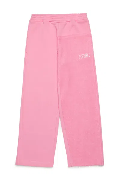 Mm6 Maison Margiela Pantaloni In Felpa Re-cut In Pink