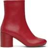 Mm6 Maison Margiela 70mm Anatomic Ankle Boots In Red