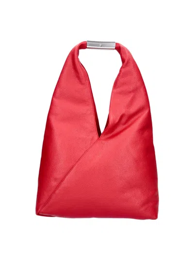 Mm6 Maison Margiela Red Calf Leather Japanese Shoulder Bag