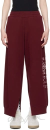 Mm6 Maison Margiela Red Printed Lounge Pants In 248 Burgundy