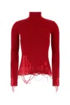 MM6 MAISON MARGIELA MM6 MAISON MARGIELA RED WOOL AND ACRYLIC SWEATER