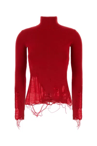 MM6 MAISON MARGIELA MM6 MAISON MARGIELA RED WOOL AND ACRYLIC SWEATER