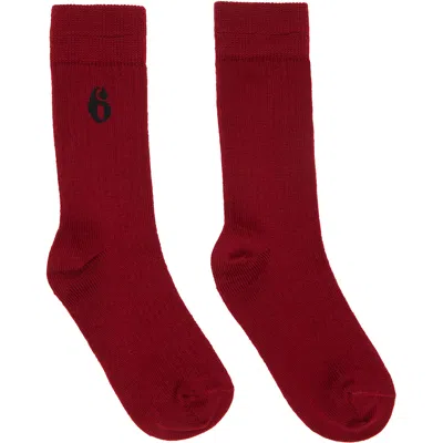 Mm6 Maison Margiela Red Wool Blend Socks