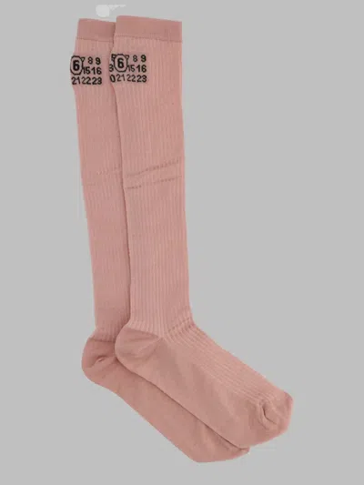 Mm6 Maison Margiela Refreshing Print Socks For Women In Pink