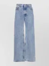 Mm6 Maison Margiela Regular Fit Denim Trousers With Contrast Stitching In Blue