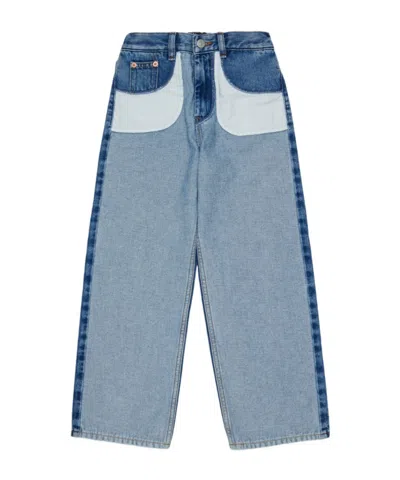 Mm6 Maison Margiela Regular Jeans In Two-tone Denim In Brown