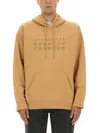 Mm6 Maison Margiela Relaxed-fit Cotton Hoodie With Unique Graphic Print In Yellow