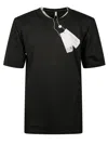 Mm6 Maison Margiela Relaxed Fit Cotton T-shirt With Distinctive Tag Detail In Black