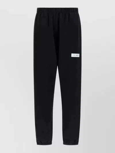 Mm6 Maison Margiela Relaxed Jersey Trousers Elastic Waist Cuffs In Black