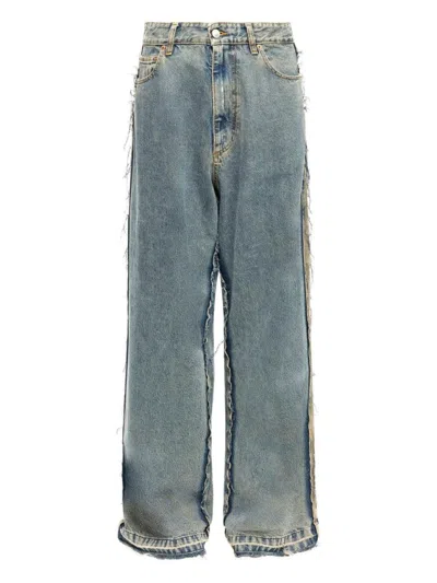 MM6 MAISON MARGIELA RELAXED WIDE-LEG JEANS WITH DISTRESSED EDGES