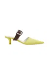 Mm6 Maison Margiela Repurposed Belt 50mm Leather Mules In Yellow