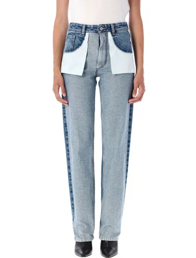 Mm6 Maison Margiela Reversed Front Jeans In Blue