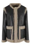 Mm6 Maison Margiela Reversible Black Leather And Shearling Jacket In Black