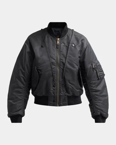 Mm6 Maison Margiela Reversible Bomber Jacket In Black