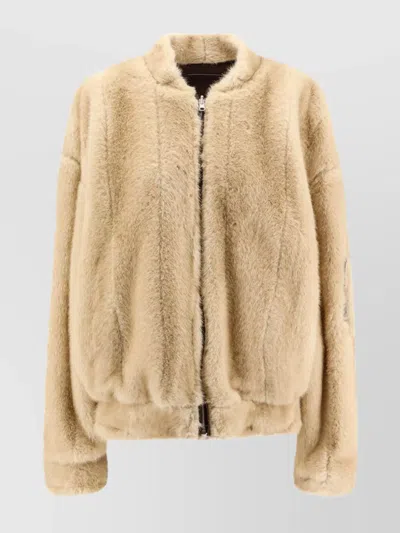 Mm6 Maison Margiela Reversible Bomber Jacket Featuring Front Pockets In Neutral