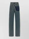 Mm6 Maison Margiela Reversible Denim Trousers Featuring Back Pockets In Blue