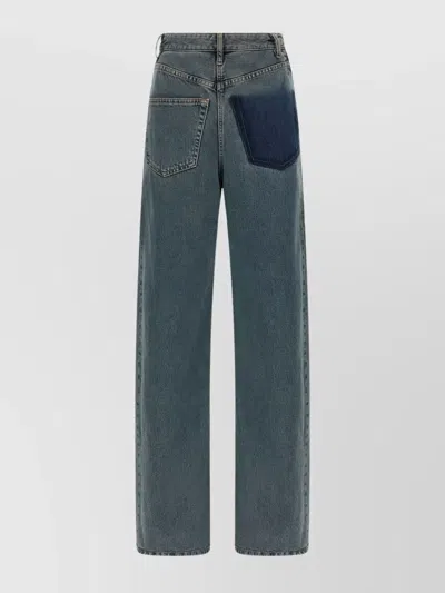 Mm6 Maison Margiela Reversible Denim Trousers Featuring Back Pockets In Blue