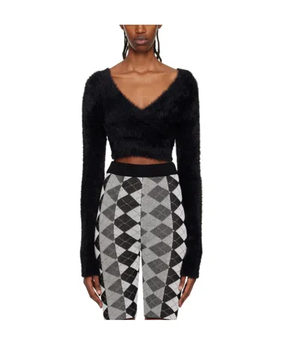 Mm6 Maison Margiela Rib Coarse Wool Knitted Pullover In Black