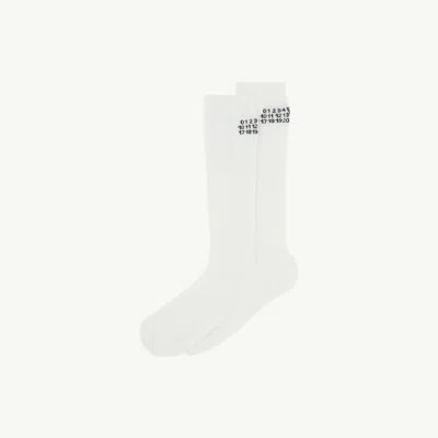Mm6 Maison Margiela Rib Knee-high Socks In White