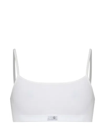 Mm6 Maison Margiela Ribbed Bra In White