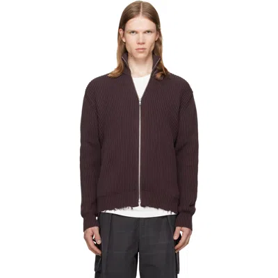 Mm6 Maison Margiela Ribbed Cotton Jacket In Red