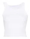 Mm6 Maison Margiela Ribbed Cropped Tank Top In White