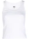 Mm6 Maison Margiela Ribbed Cotton Tank Top In Weiss