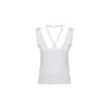 Mm6 Maison Margiela Halterneck Scoop-back Vest Top In White