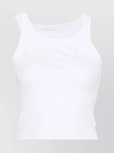 Mm6 Maison Margiela Ribbed Crop Tank Rear Cut-out In White