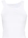 Mm6 Maison Margiela Ribbed Cropped Tank Top In White