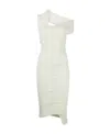 Mm6 Maison Margiela Ribbed-knit Asymmetric Dress In White
